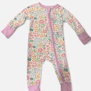 Caden Lane Bamboo Zipper Sleeper 0-3M Floral Convertible Baby Girl Soft
